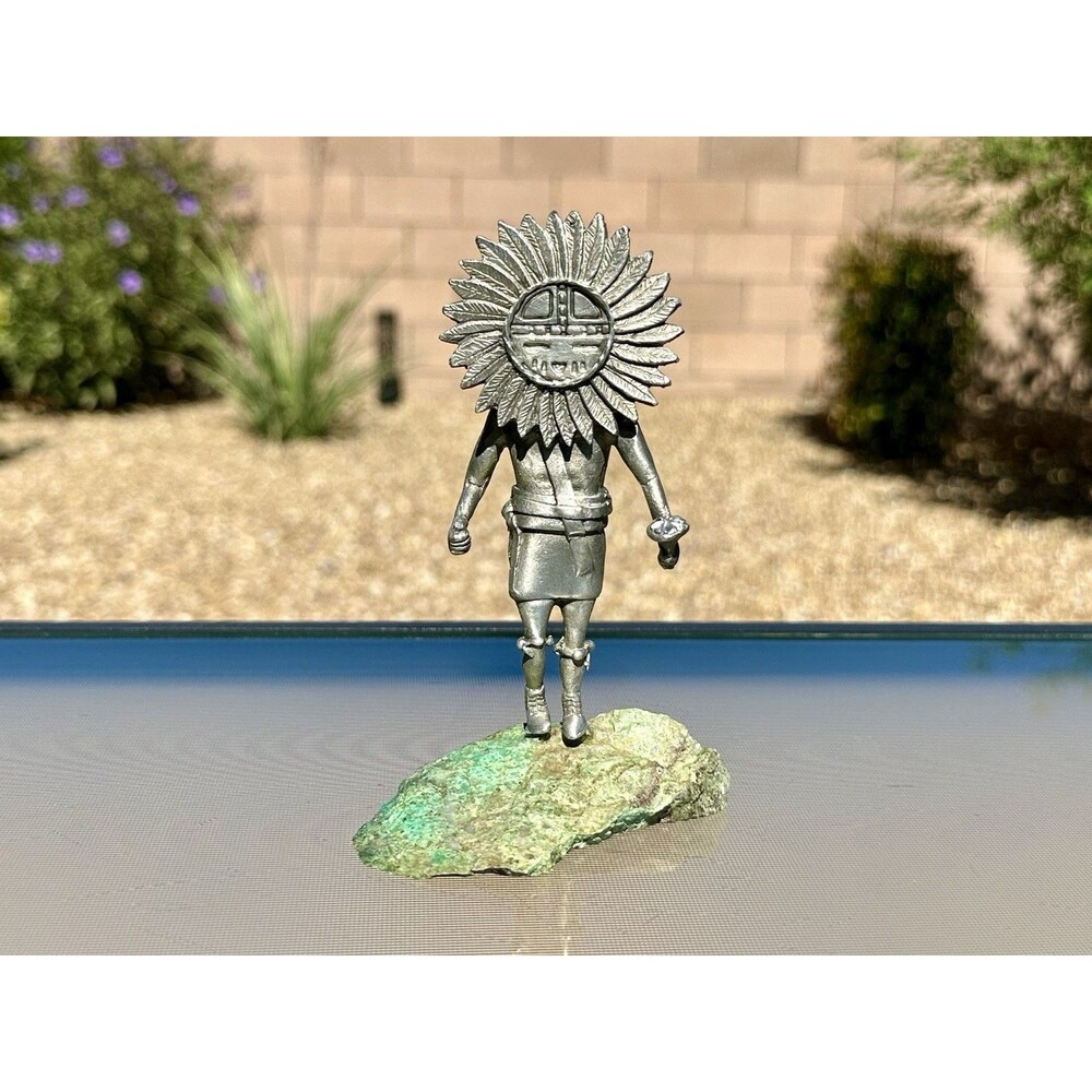 Pewter Figure Southwest Hopi Tawa Sun God Kachina 4 3/4” Native American Indian